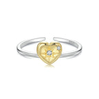 925 Sterling Silver Plated White Gold Pavé Setting CZ Ring for Women