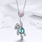 925 Sterling Silver Necklace 38-45cm with 3.1*1.3cm Pendant for Women