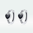 925 Sterling Silver Oxidized Enamel Earrings for Women - 1.2*0.5 cm