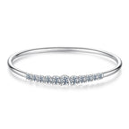 925 Sterling Silver & Moissanite White Gold Plated Bracelet with 0.5cm Moissanite for Women