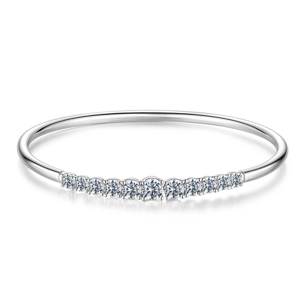 925 Sterling Silver & Moissanite White Gold Plated Bracelet with 0.5cm Moissanite for Women