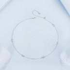 925 Sterling Silver Adjustable Necklace with White Gold Plating