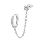 S925 Sterling Silver 3mm Pavé Setting CZ Earrings for Women