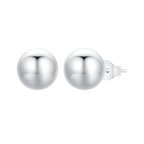 925 Sterling Silver Plated White Gold Earrings - 10mm for Women