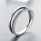 925 Sterling Silver 0.6CM Width Ring Size 6 for Women