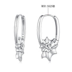 925 Sterling Silver White Gold Plated 2.7cm Hoop Earrings for Women