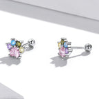 925 Sterling Silver Earrings with Pavé Setting and CZ