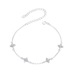 925 Sterling Silver White Gold Plated Adjustable CZ Bracelet for Women