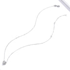 925 Sterling Silver Adjustable Cubic Zirconia Pendant Necklace for Women