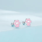 925 Sterling Silver Enamel Black Gold Plated Earrings for Women