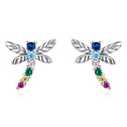 925 Sterling Silver Earrings with Pavé Setting CZ in Oxidized Silver