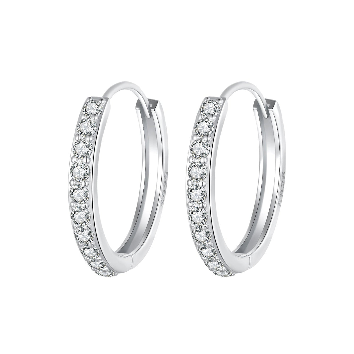 925 Sterling Silver Pavé Setting Gold Plated Earrings for Women