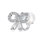 925 Sterling Silver Earrings with White Gold Plating, 0.9x1.2cm for Women