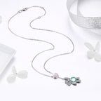 925 Sterling Silver Necklace 38-45cm with 3.1*1.3cm Pendant for Women