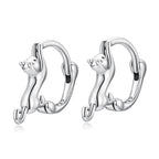 925 Sterling Silver Plated Gold Earrings Size 1.8cm for Women