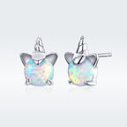S925 Sterling Silver Earrings with Translucent Opal