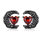 925 Sterling Silver Earrings with Pavé Setting CZ in Black Gold Plating