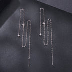 925 Sterling Silver Plated White Gold Moissanite Earrings 7cm for Women