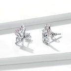 925 Sterling Silver Earrings with CZ in Pavé Setting