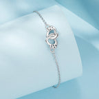 925 Sterling Silver White Gold Plated Chain Bracelet for Women