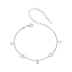 925 Sterling Silver & Plated White Gold CZ Bracelet