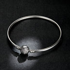 925 Sterling Silver 17.0 cm Oxidized CZ Bracelet for Women
