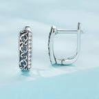925 Sterling Silver Earrings with Pavé Setting CZ - 1.3m x 0.5m for Women