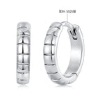 925 Silver White Gold Plated 1.4 x 0.3 cm Hoop Earrings for Women
