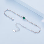 925 Sterling Silver Bracelet with CZ Pendants 150mm + 60mm Adjustable Size