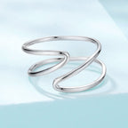 925 Sterling Silver Oxidized Silver 0.12-0.9cm Ring for Unisex