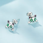 925 Sterling Silver Earrings with Enamel in Oxidized Finish