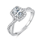 925 Sterling Silver White Gold Plated 1ct Moissanite Size 6 Ring for Women
