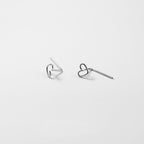 925 Sterling Silver Plated Platinum Earrings Love Size 0.4cm x 0.6cm for Women