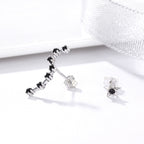 925 Sterling Silver Earrings with Pavé Setting CZ - 2.3cm Height