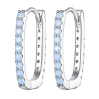 925 Sterling Silver Opal Earrings with Platinum Plating for Women