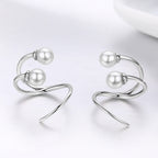 925 Sterling Silver Oxidized Earrings with Shell Pearl for Women