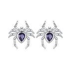 925 Sterling Silver Earrings with Pavé Setting CZ, Size 13*12mm