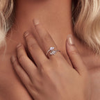 925 Sterling Silver Opal Nanometer Stone Platinum Plated Ring