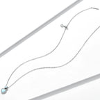 925 Sterling Silver Genuine Translucent Opal Necklace with CZ for Women