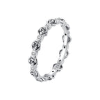 925 Sterling Silver Ring with Pavé Setting CZ - Size 6.0 - Oxidized Silver