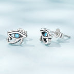 925 Sterling Silver Turquoise Earrings, 0.6*0.9cm, Oxidized Silver Finish for Women
