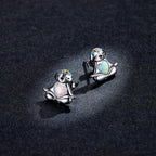925 Sterling Silver Earrings with Translucent Opal