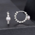 925 Sterling Silver White Gold Plated Moissanite & Pearl Earrings for Women