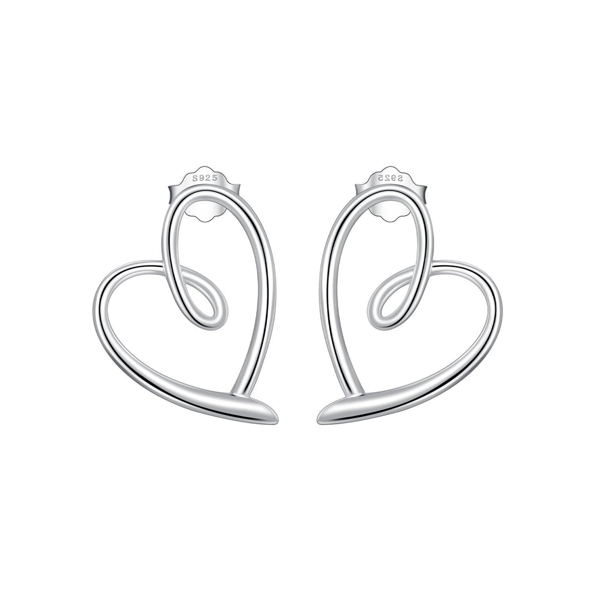 925 Sterling Silver Earrings for Women - 19x14mm, Platinum Plated