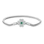 925 Sterling Silver Plated Platinum Bracelet with 3mm Rope for Women