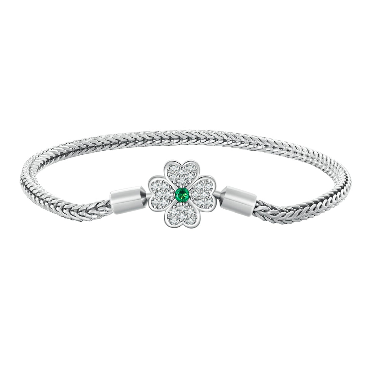 925 Sterling Silver Plated Platinum Bracelet with 3mm Rope for Women