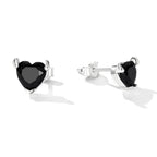 925 Sterling Silver Oxidized CZ Earrings for Women