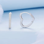 925 Sterling Silver Earrings with Cubic Zirconia in Platinum Finish