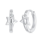 925 Sterling Silver & White Gold Earrings with Pavé Setting CZ - 12x6mm for Women