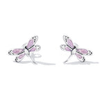 925 Sterling Silver Enamel Process Earrings with Pavé Setting CZ for Women